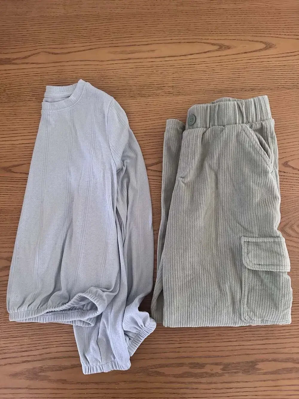 Cat & Jack Girls Corduroy Cargo Pants and Long Sleeve Shirt Set